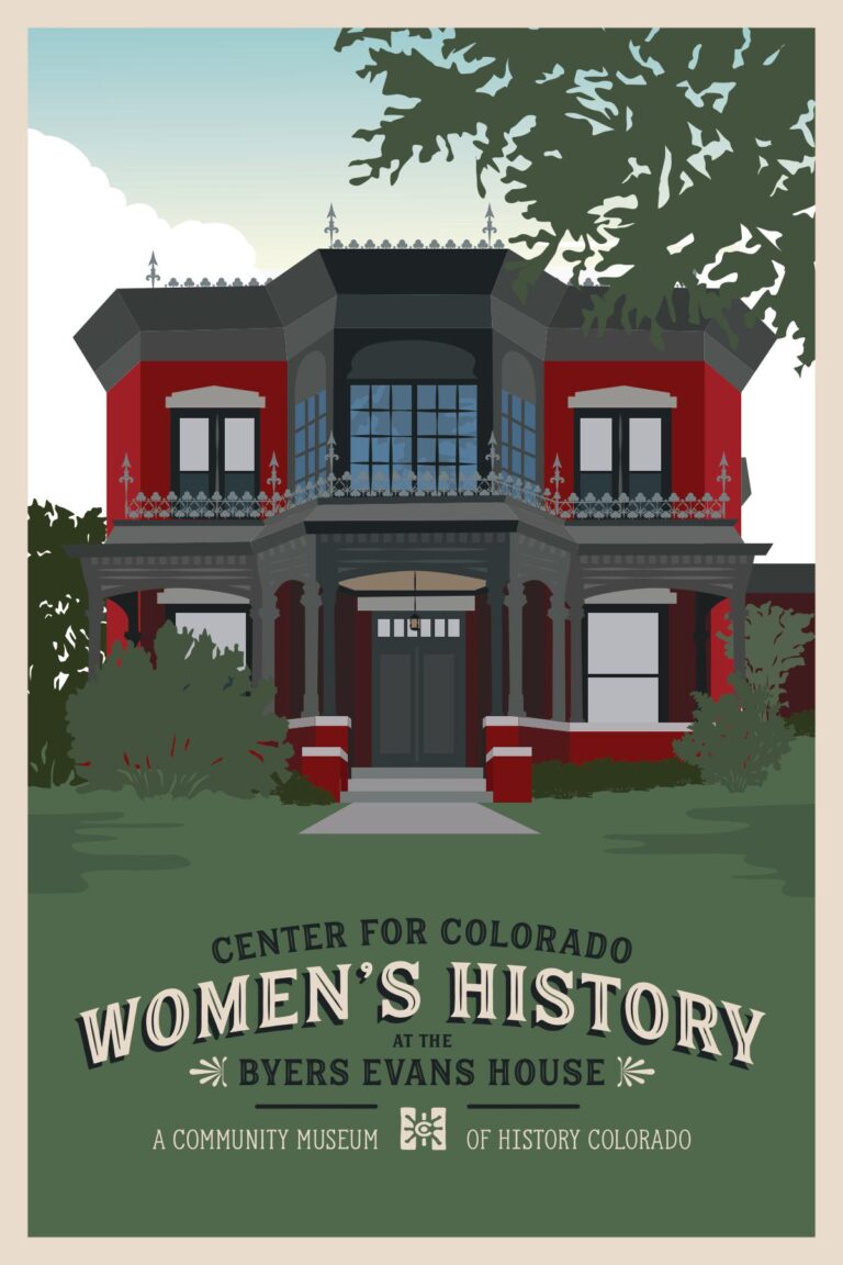 Center for Colorado Womens History illustration showing historic red brick building in Denver