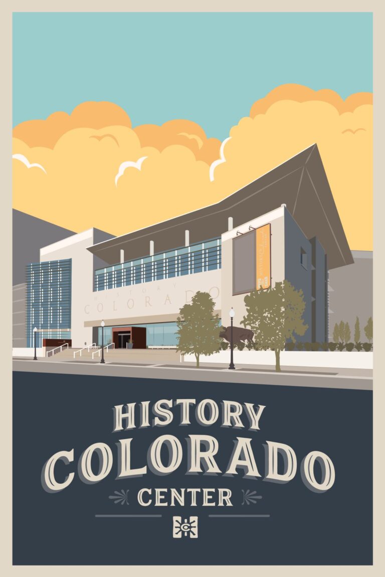 History Colorado Center museum building illustration featuring modern architecture in Denver