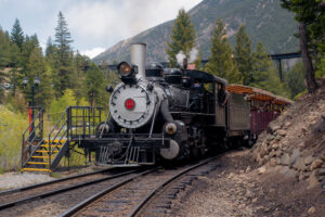 Train departing station